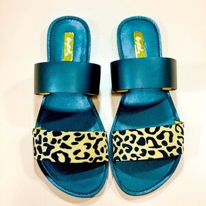 Qupid Boutique Black and Cheetah Sandals